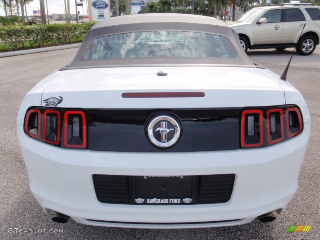 2014 Mustang V6 Premium Convertible - White / Medium Stone photo #7