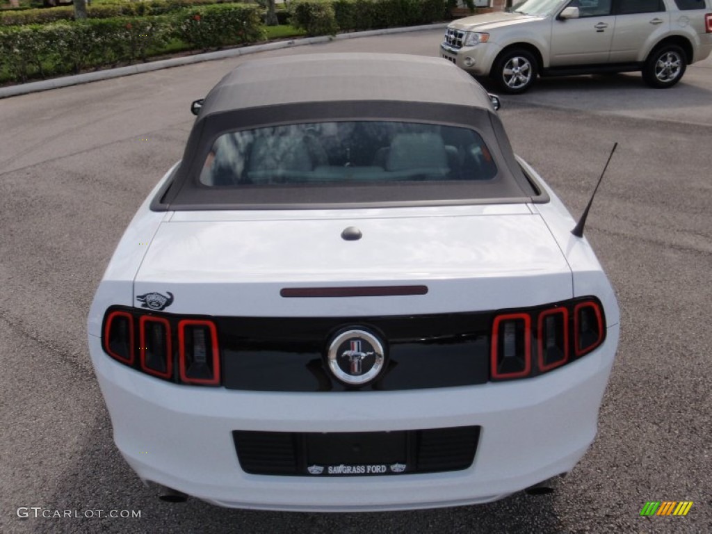 2014 Mustang V6 Premium Convertible - White / Medium Stone photo #8