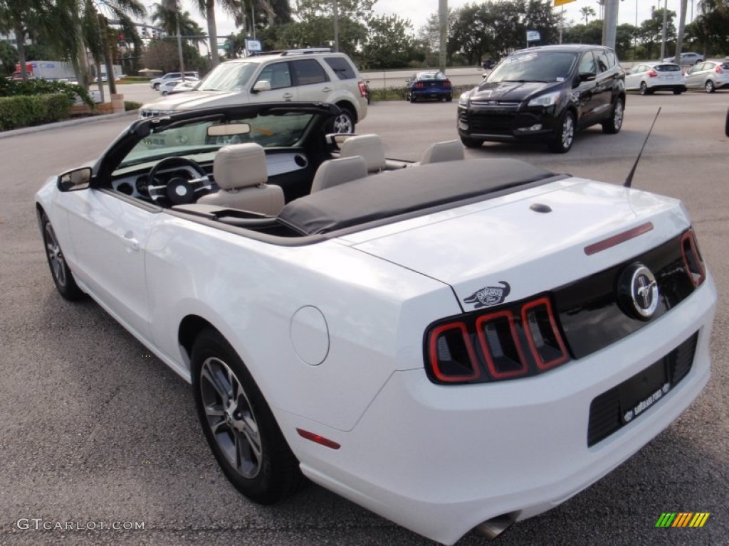 2014 Mustang V6 Premium Convertible - White / Medium Stone photo #10