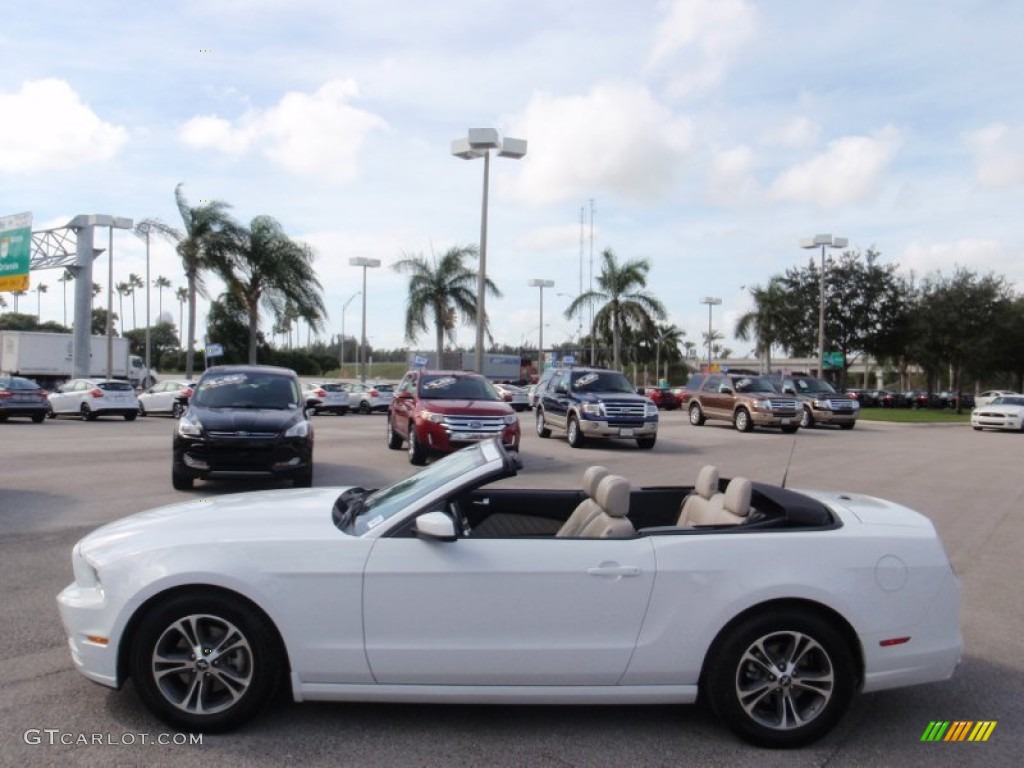 2014 Mustang V6 Premium Convertible - White / Medium Stone photo #13