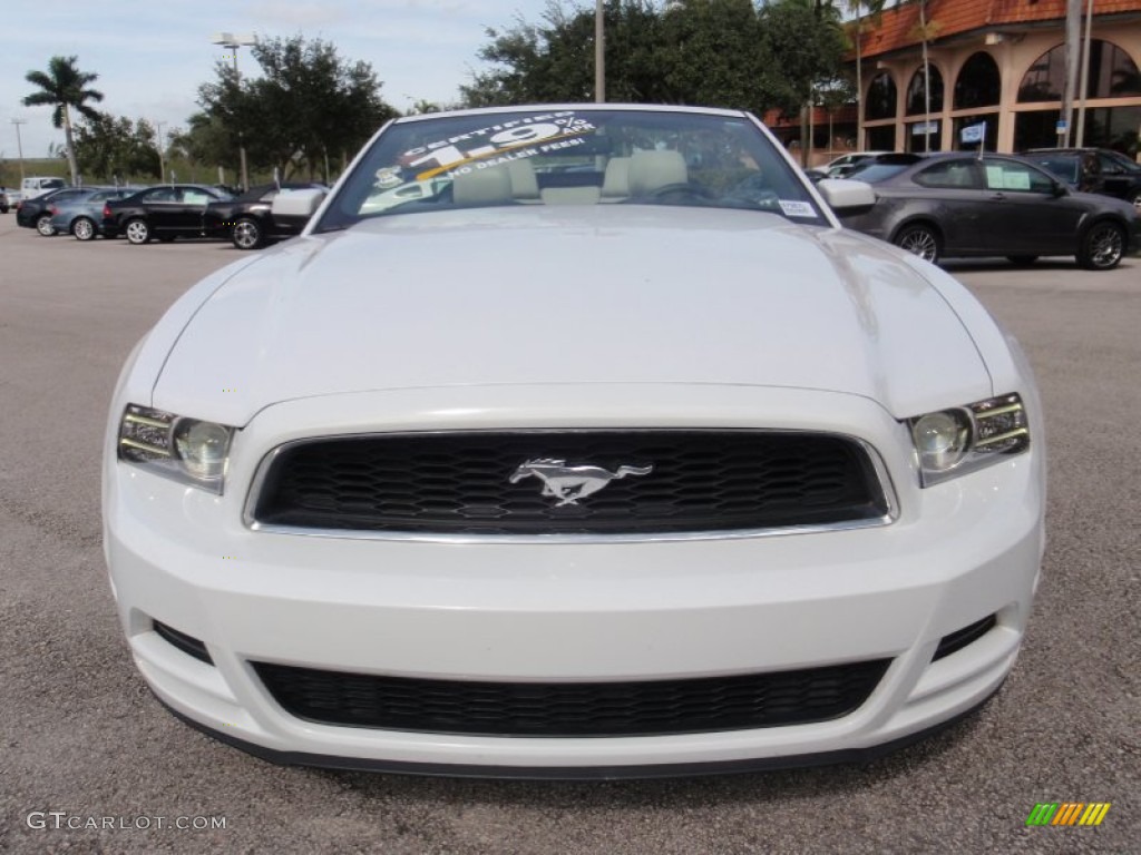 2014 Mustang V6 Premium Convertible - White / Medium Stone photo #16