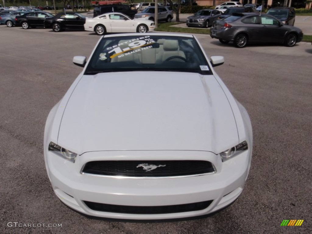 2014 Mustang V6 Premium Convertible - White / Medium Stone photo #17