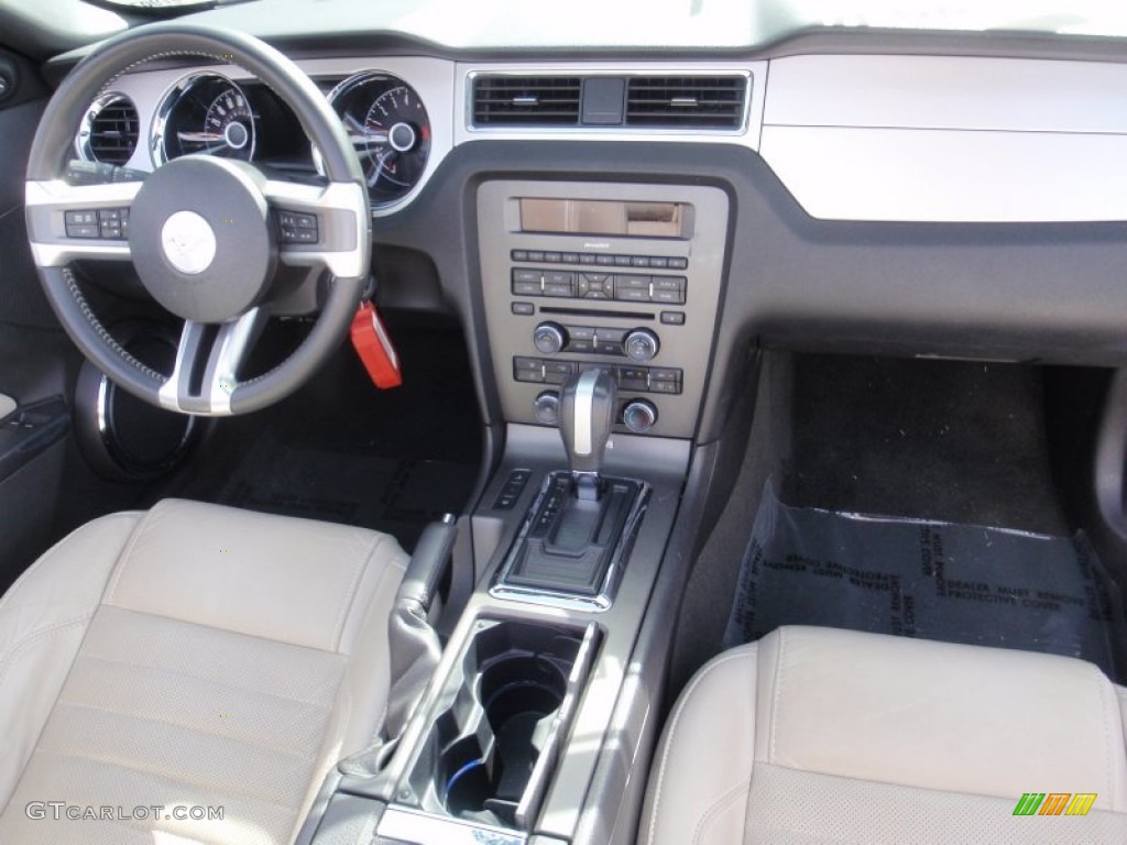 2014 Mustang V6 Premium Convertible - White / Medium Stone photo #24