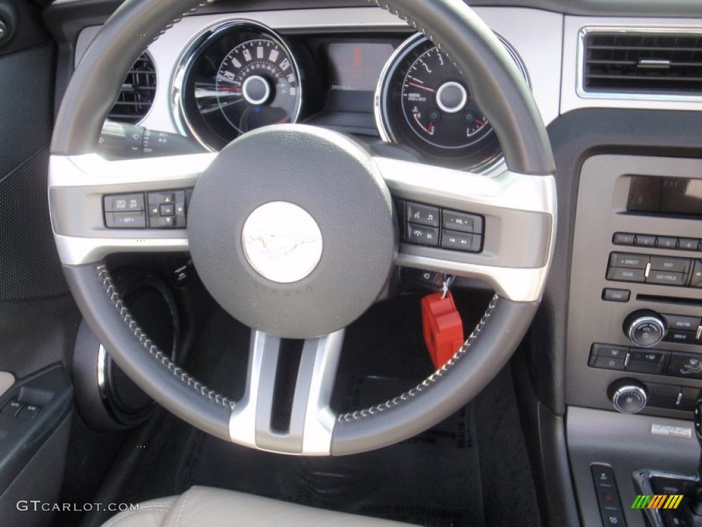 2014 Mustang V6 Premium Convertible - White / Medium Stone photo #25