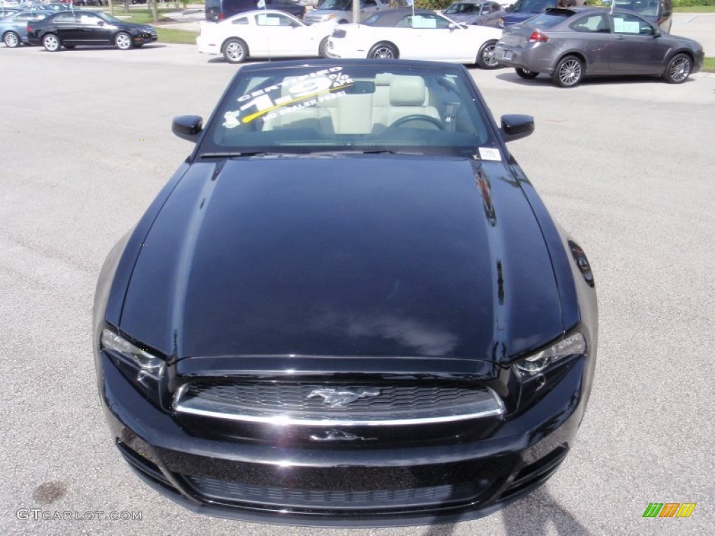 2014 Mustang V6 Premium Convertible - Black / Medium Stone photo #17