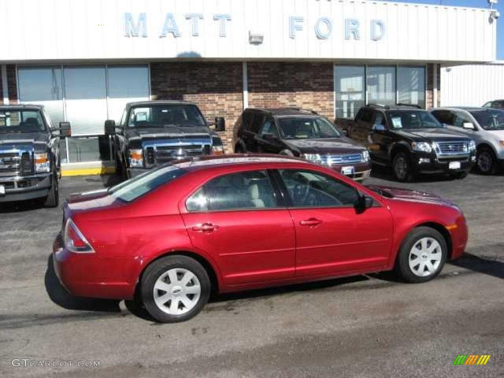 2008 Fusion S - Redfire Metallic / Medium Light Stone photo #1