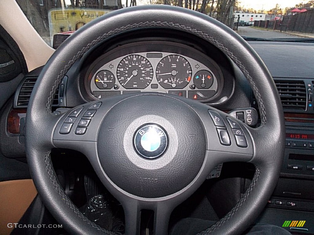 2003 BMW 3 Series 325xi Sedan Sand Steering Wheel Photo #99445099