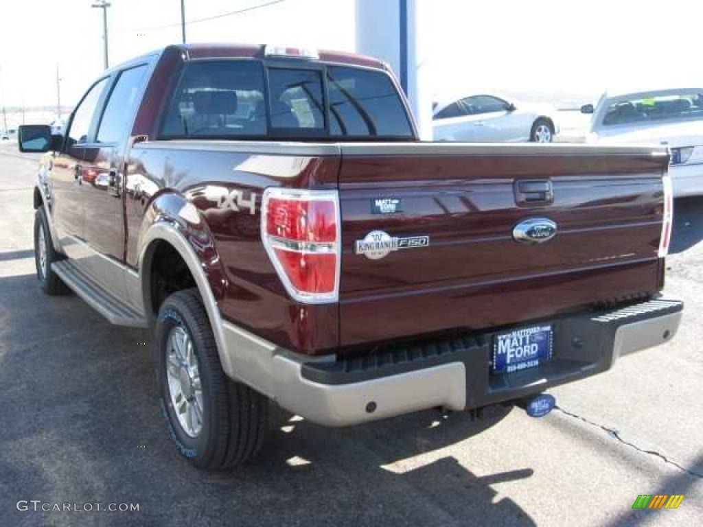 2009 F150 King Ranch SuperCrew 4x4 - Royal Red Metallic / Chaparral Leather/Camel photo #3