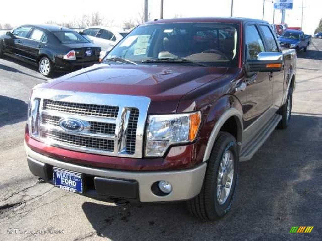 2009 F150 King Ranch SuperCrew 4x4 - Royal Red Metallic / Chaparral Leather/Camel photo #4