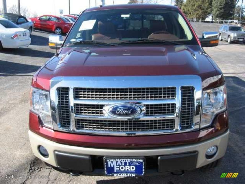 2009 F150 King Ranch SuperCrew 4x4 - Royal Red Metallic / Chaparral Leather/Camel photo #5