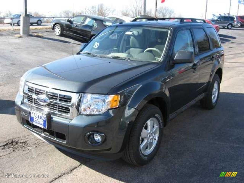 2009 Escape XLT V6 4WD - Black Pearl Slate Metallic / Stone photo #4