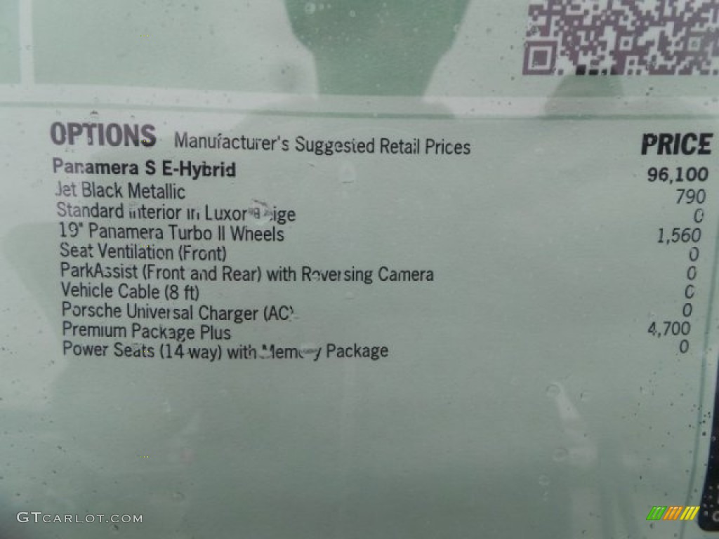 2015 Porsche Panamera S E-Hybrid Window Sticker Photo #99448678