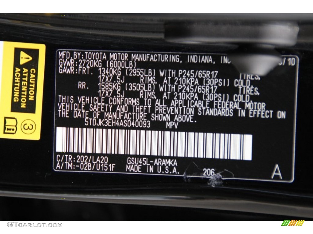 2010 Highlander SE 4WD - Black / Black photo #30