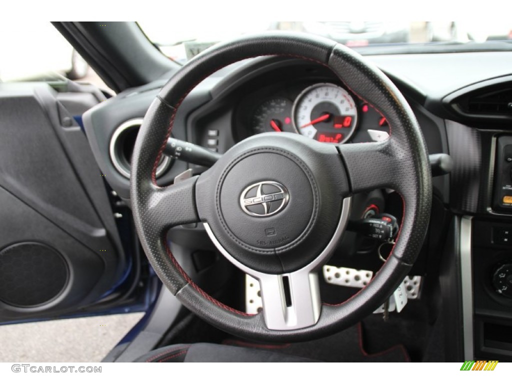 2013 Scion FR-S Sport Coupe Black/Red Accents Steering Wheel Photo #99450067