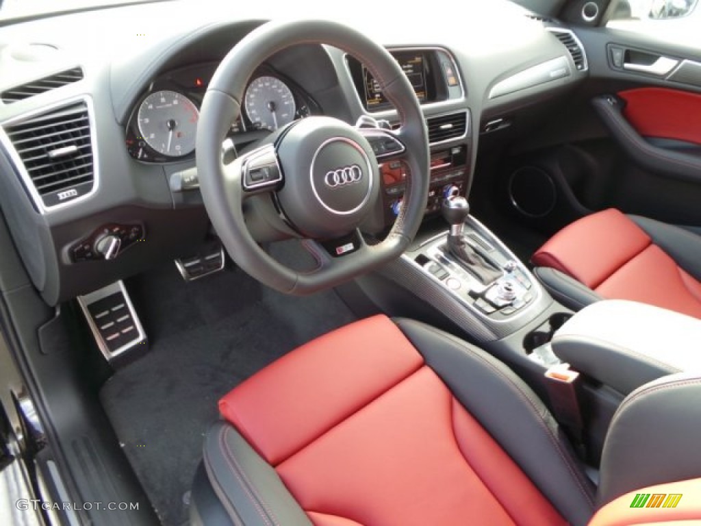 Black/Magma Red Interior 2015 Audi SQ5 Premium Plus 3.0 TFSI quattro Photo #99454405
