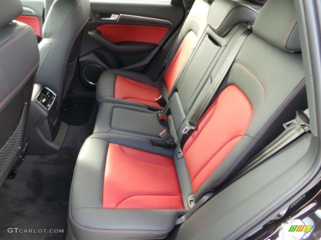 Black/Magma Red Interior 2015 Audi SQ5 Premium Plus 3.0 TFSI quattro Photo #99454543