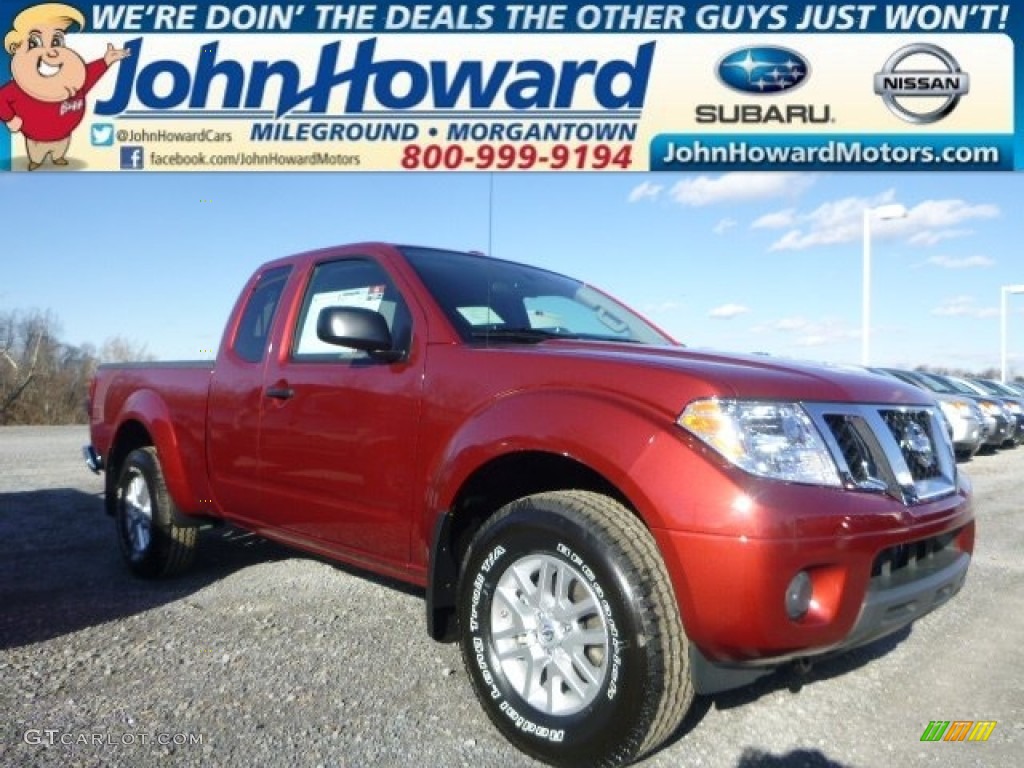 2015 Frontier SV King Cab 4x4 - Cayenne Red / Beige photo #1