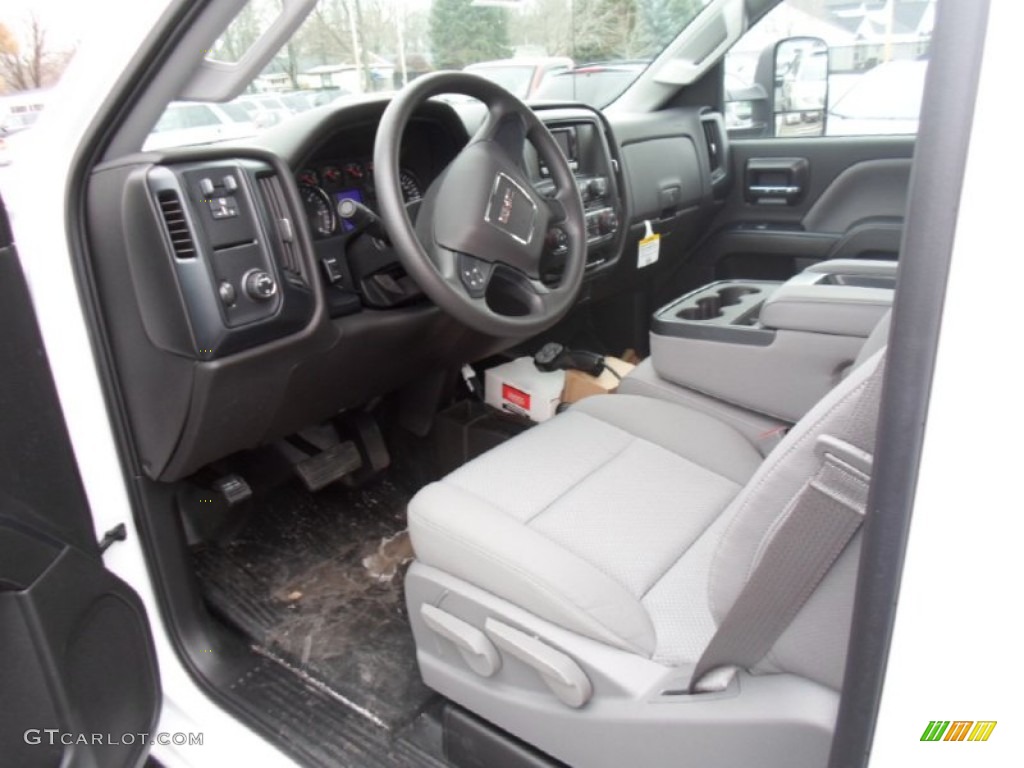 Jet Black/Dark Ash Interior 2015 GMC Sierra 3500HD Work Truck Regular Cab 4x4 Plow Truck Photo #99457600