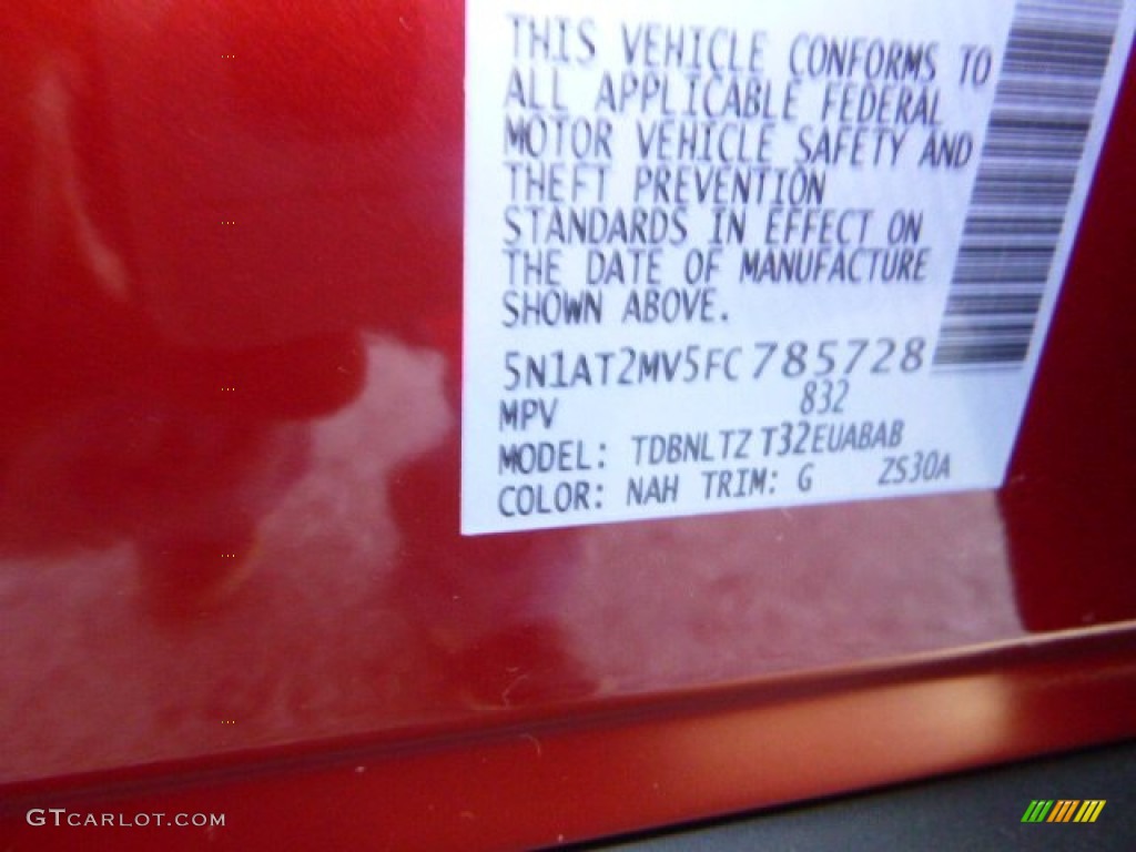 2015 Rogue SV AWD - Cayenne Red / Charcoal photo #16