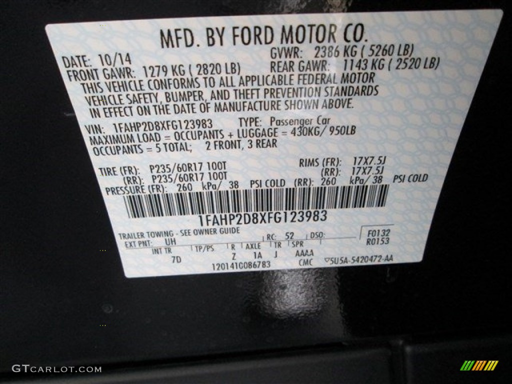 2015 Taurus SE - Tuxedo Black Metallic / Dune photo #14