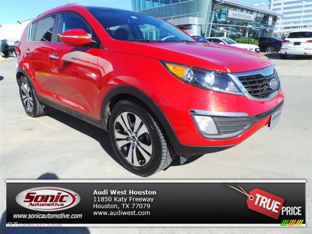 2011 Sportage EX - Signal Red / Alpine Gray photo #1