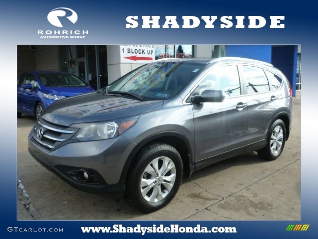 2012 CR-V EX-L 4WD - Polished Metal Metallic / Beige photo #1