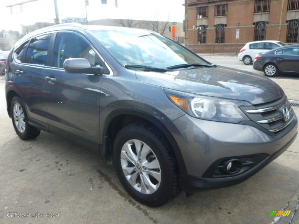 2012 CR-V EX-L 4WD - Polished Metal Metallic / Beige photo #3