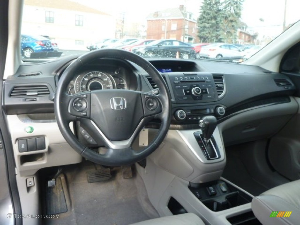 2012 CR-V EX-L 4WD - Polished Metal Metallic / Beige photo #6