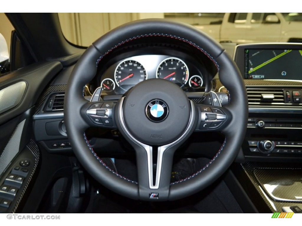 2015 BMW M6 Convertible Black Steering Wheel Photo #99494902