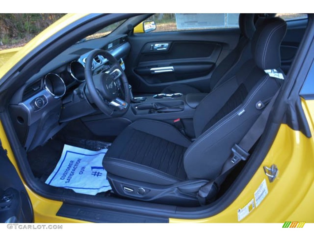 Ebony Interior 2015 Ford Mustang EcoBoost Coupe Photo #99501100