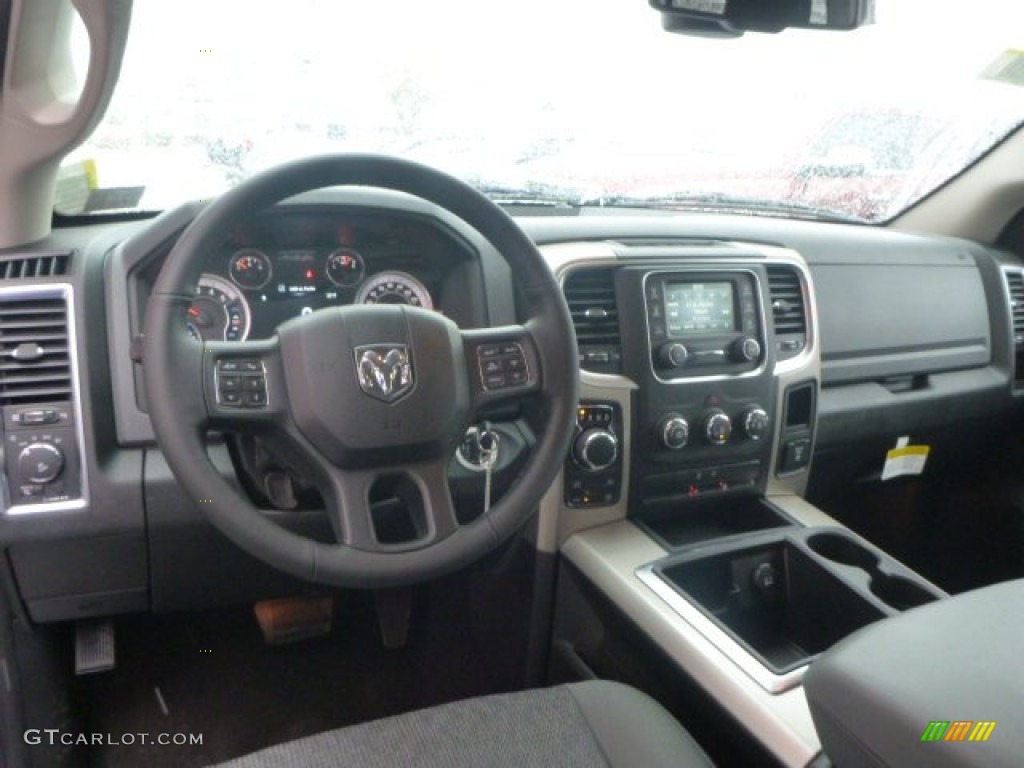 2015 Ram 1500 Big Horn Quad Cab 4x4 Black/Diesel Gray Dashboard Photo #99501149