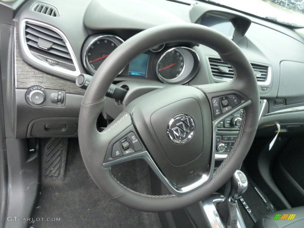 2015 Buick Encore Leather AWD Ebony Steering Wheel Photo #99501901