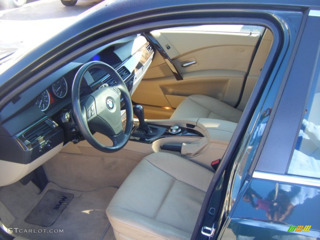 2005 5 Series 530i Sedan - Oxford Green Metallic / Beige photo #10