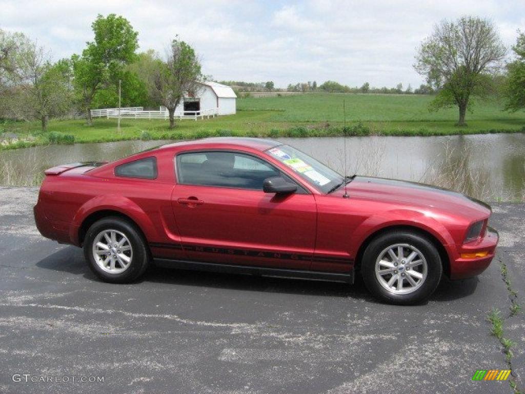 2007 Mustang V6 Deluxe Coupe - Redfire Metallic / Dark Charcoal photo #1