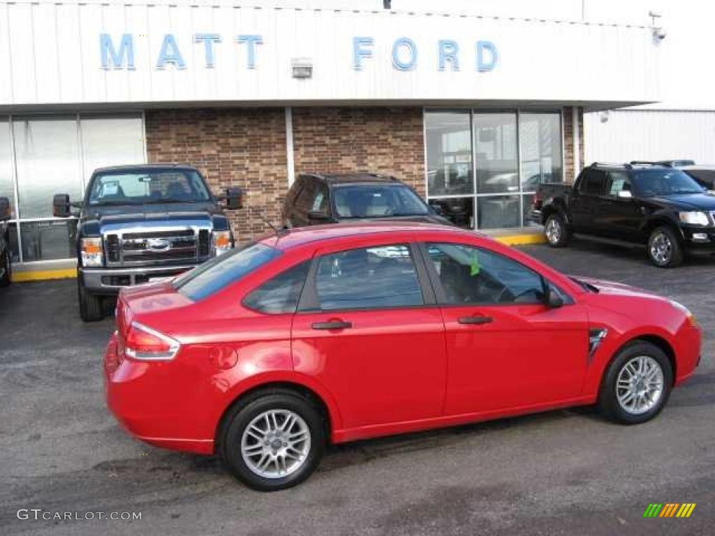 2008 Focus SE Sedan - Vermillion Red / Charcoal Black photo #1