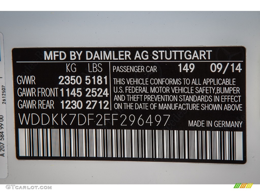 2015 E Color Code 149 for Polar White Photo #99508660