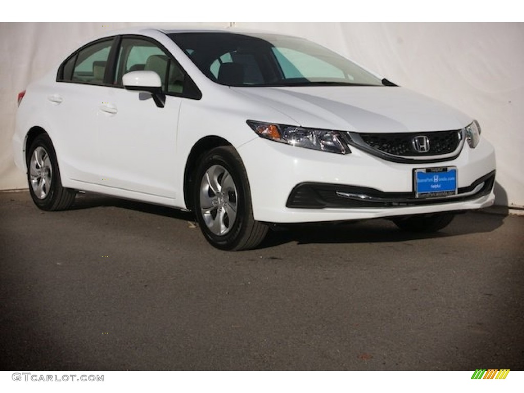 2015 Civic LX Sedan - Taffeta White / Beige photo #1