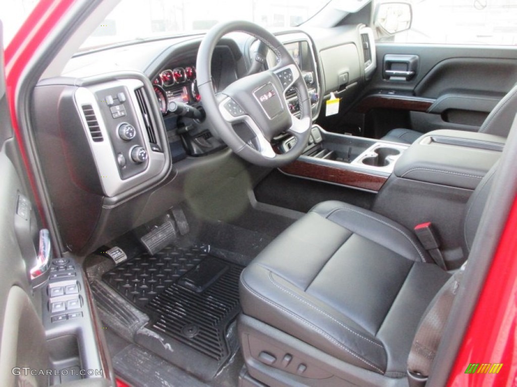 Jet Black Interior 2015 GMC Sierra 1500 SLT Crew Cab 4x4 Photo #99518923