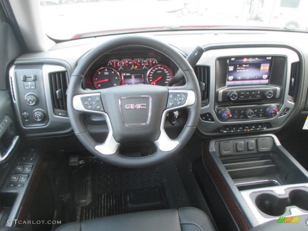 2015 GMC Sierra 1500 SLT Crew Cab 4x4 Jet Black Dashboard Photo #99519229
