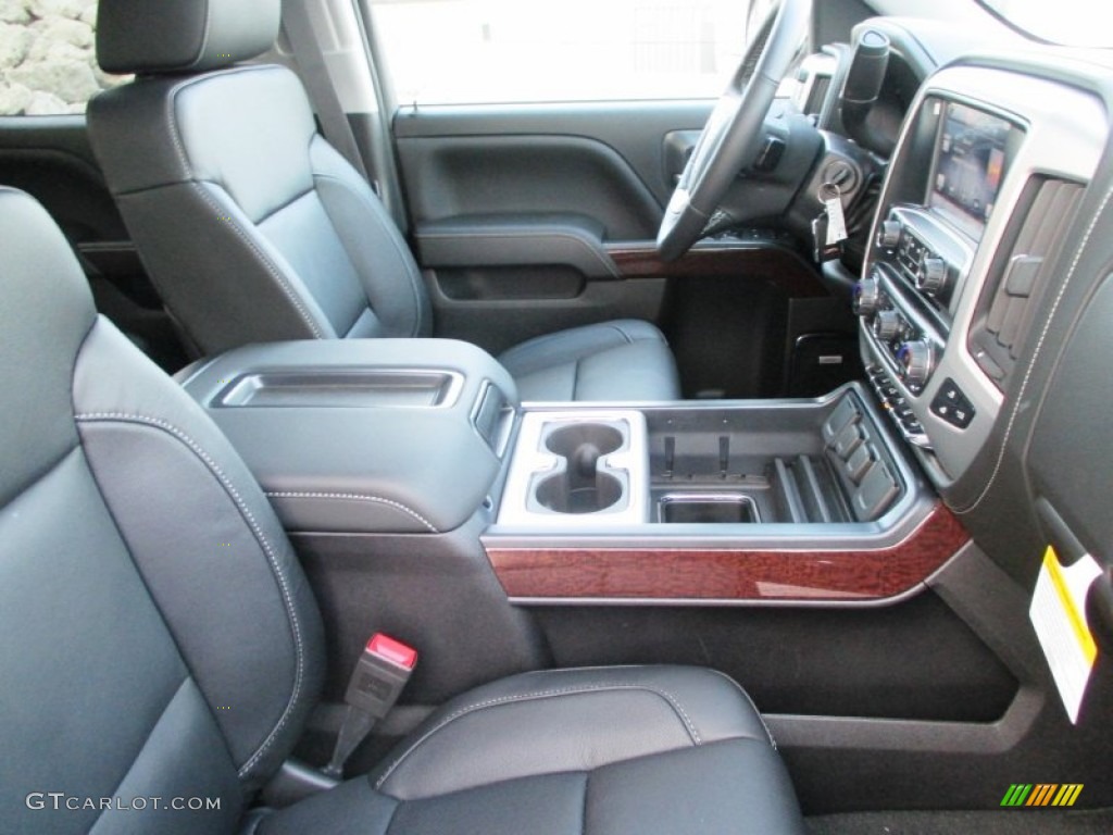 Jet Black Interior 2015 GMC Sierra 1500 SLT Crew Cab 4x4 Photo #99519334