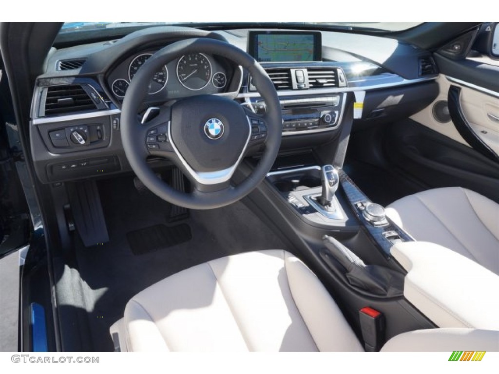 Oyster/Black Interior 2015 BMW 4 Series 435i Convertible Photo #99519680