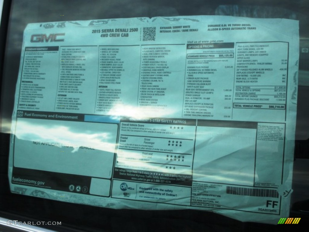2015 GMC Sierra 2500HD Denali Crew Cab 4x4 Window Sticker Photos