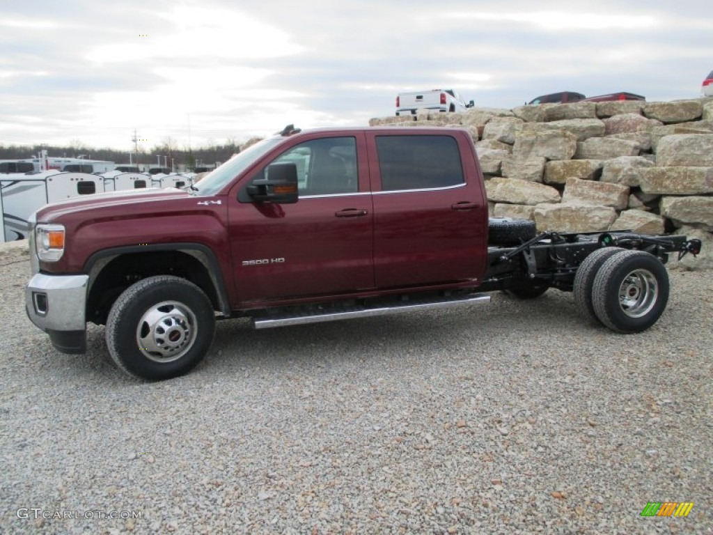 Sonoma Red Metallic 2015 GMC Sierra 3500HD SLE Crew Cab 4x4 Dual Rear Wheel Chassis Exterior Photo #99520144