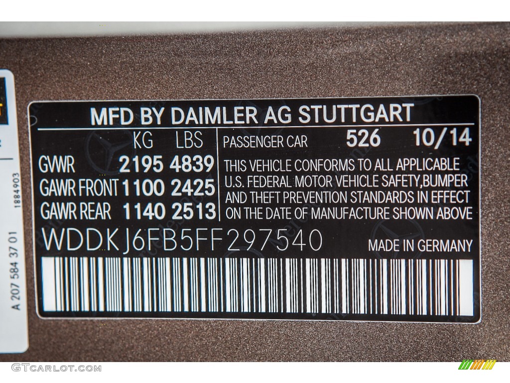 2015 E Color Code 526 for Dolomite Brown Metallic Photo #99527593