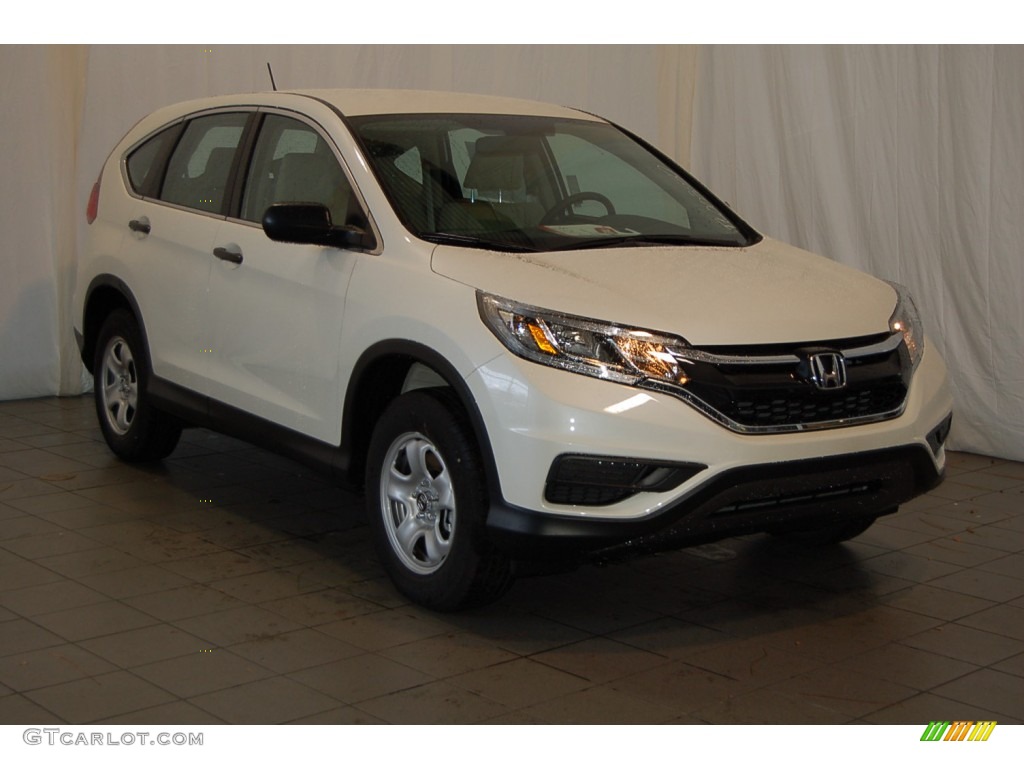 2015 CR-V LX - White Diamond Pearl / Beige photo #2