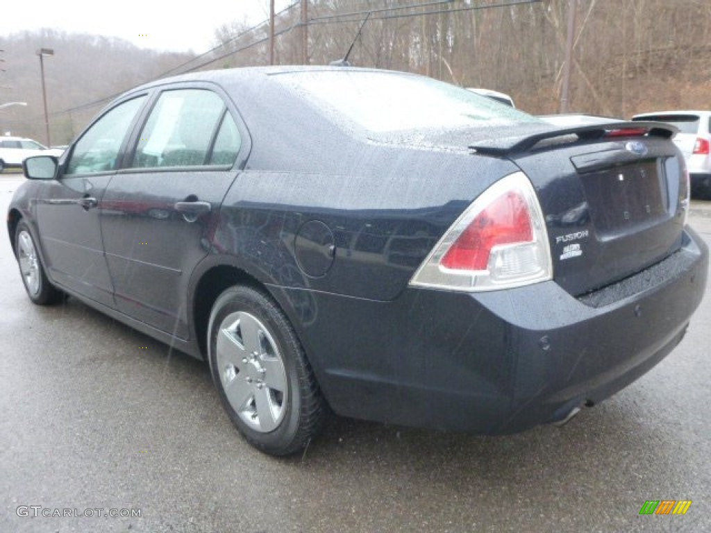 2008 Fusion SE V6 AWD - Dark Blue Ink Metallic / Camel photo #8
