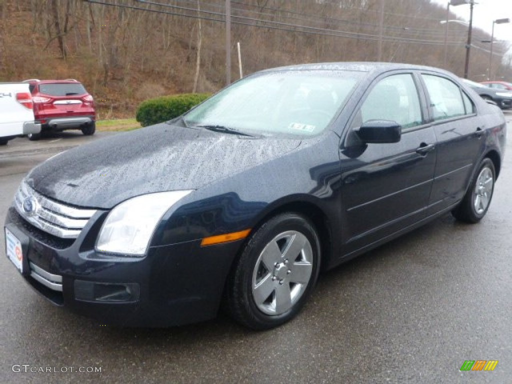 2008 Fusion SE V6 AWD - Dark Blue Ink Metallic / Camel photo #10