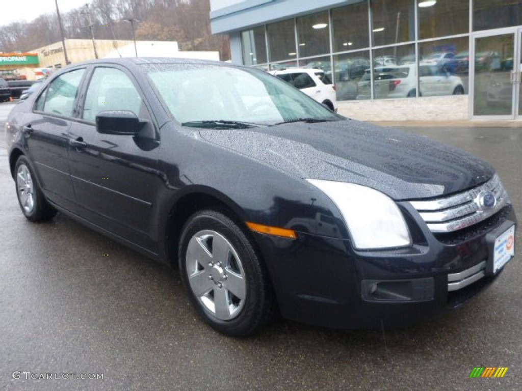 2008 Fusion SE V6 AWD - Dark Blue Ink Metallic / Camel photo #12