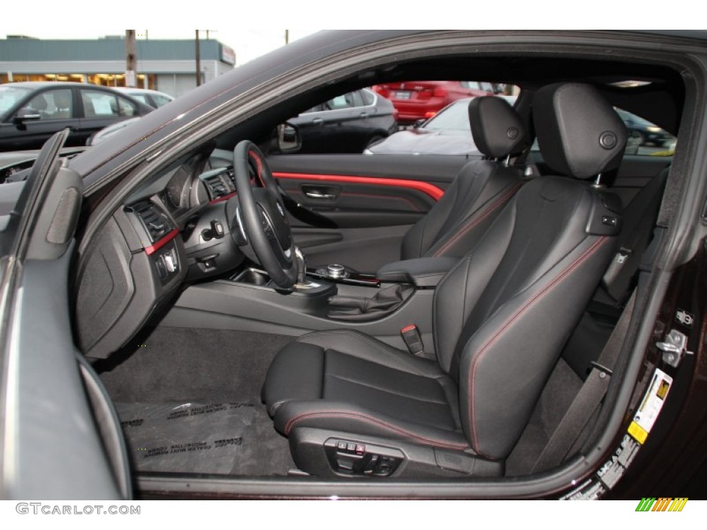 Black Interior 2014 BMW 4 Series 435i xDrive Coupe Photo #99532443