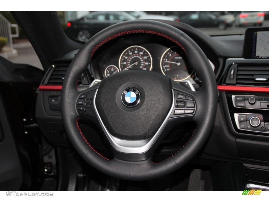 2014 BMW 4 Series 435i xDrive Coupe Black Steering Wheel Photo #99532587